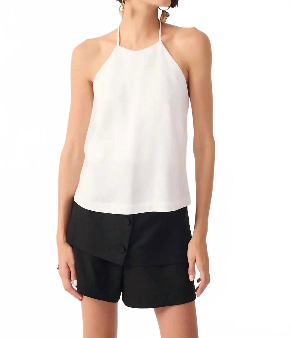 NEW DRESS TO women's linen halter top in off white